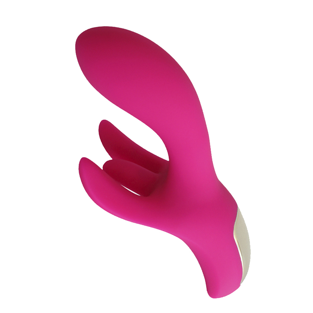 Vibromasseur point G et clitoridien &agrave; triple moteur pour femme