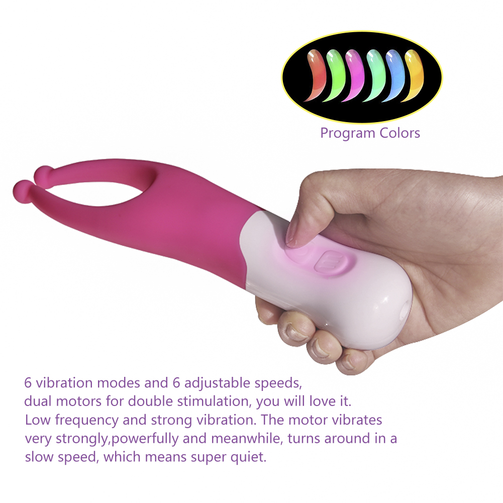 Vibromasseur en silicone &agrave; double point de contact en forme de U