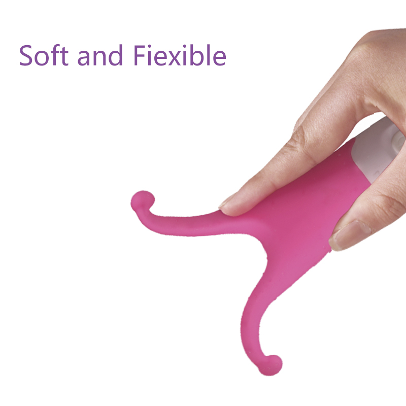 Vibromasseur en silicone &agrave; double point de contact en forme de U