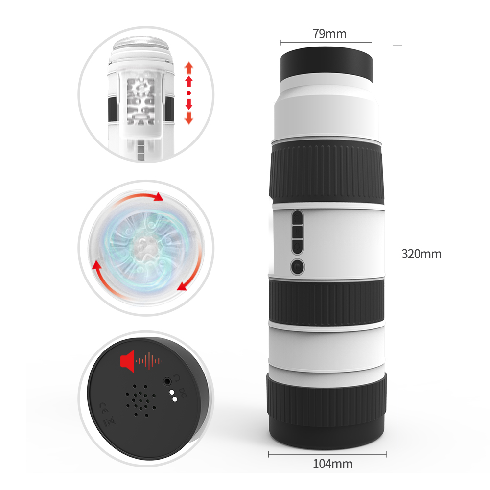Masturbateur masculin interactif avec fonctions de rotation et de vibration