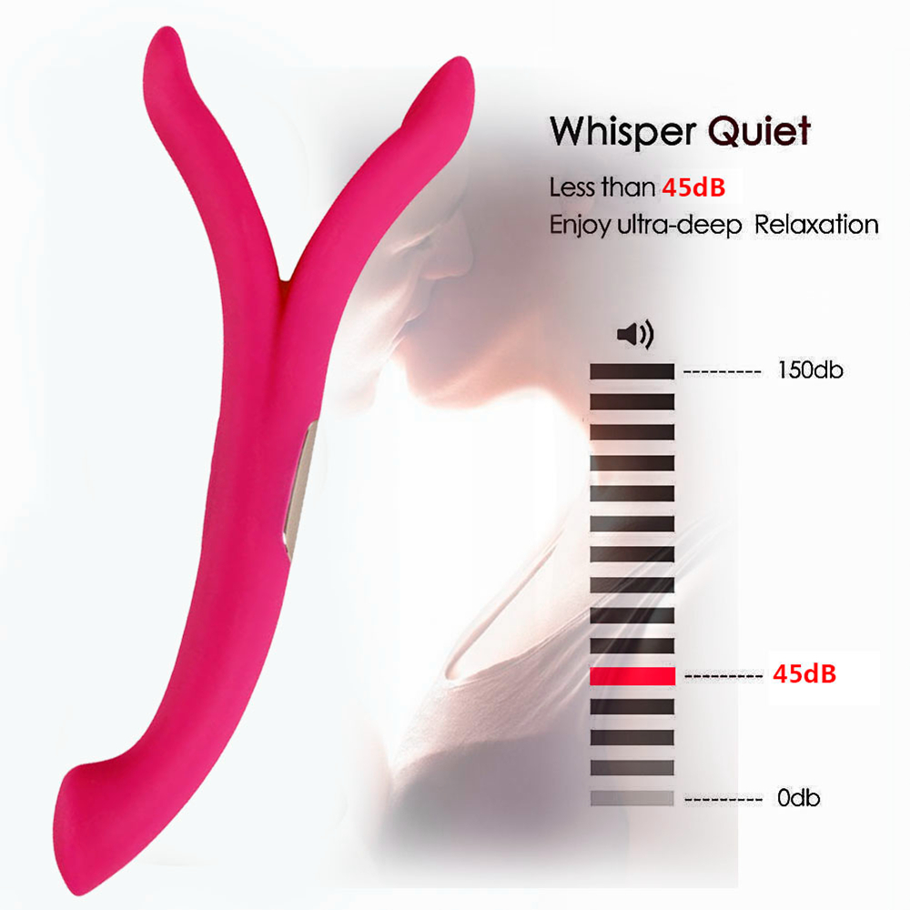 Vibrateur en silicone flexible &agrave; double extr&eacute;mit&eacute;