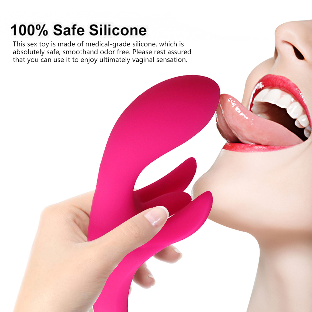 Vibromasseur point G et clitoridien &agrave; triple moteur pour femme