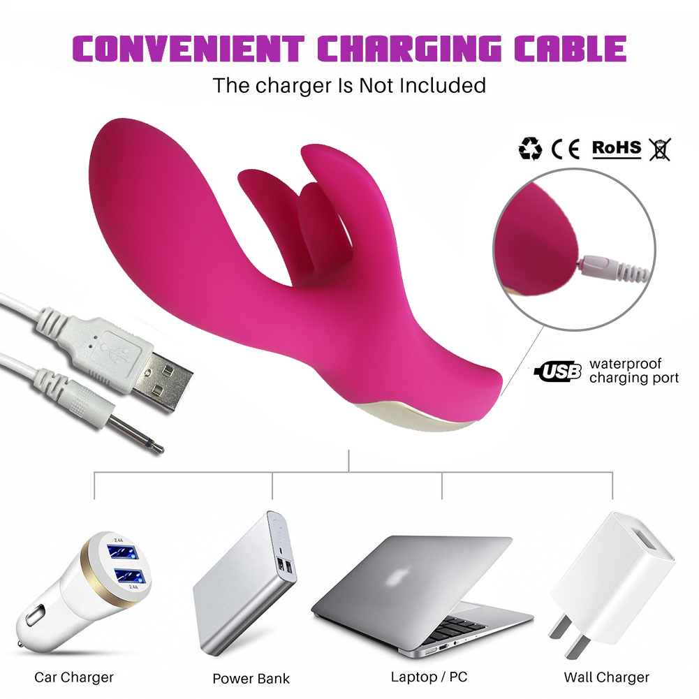 Vibromasseur point G et clitoridien &agrave; triple moteur pour femme