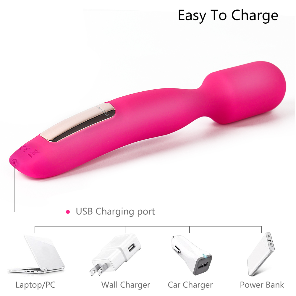 Masseur &agrave; baguette en silicone rechargeable