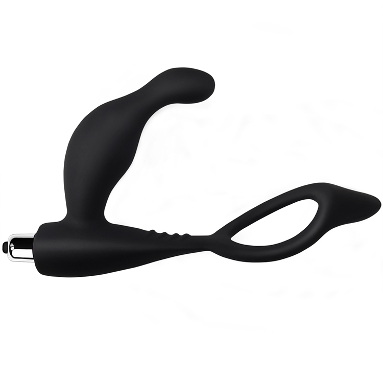 Masseur de prostate &agrave; plug anal avec masseur d'anneaux p&eacute;niens
